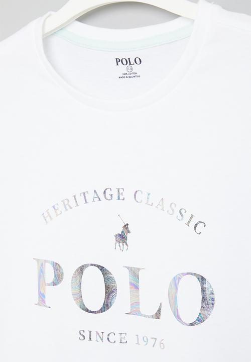 POLO - Girls printed tee - white