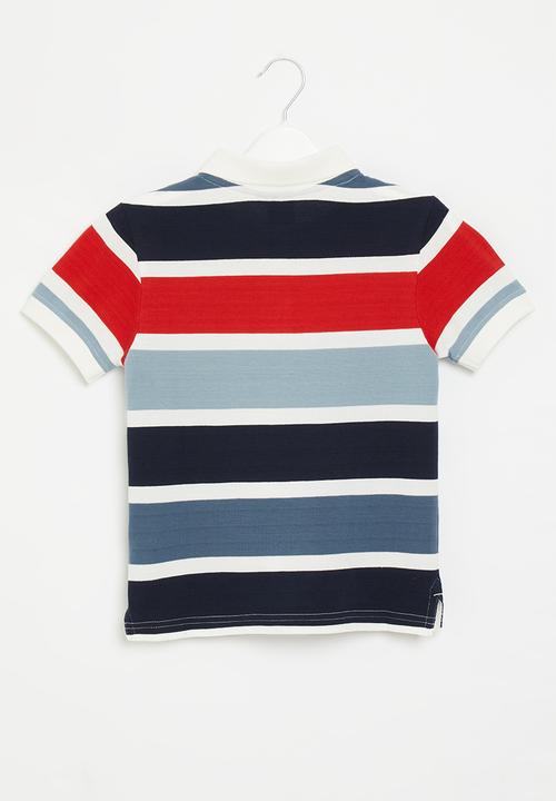 POLO - Boys striped short sleeve golfer - multi