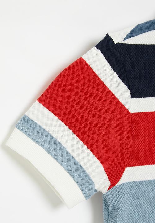 POLO - Boys striped short sleeve golfer - multi