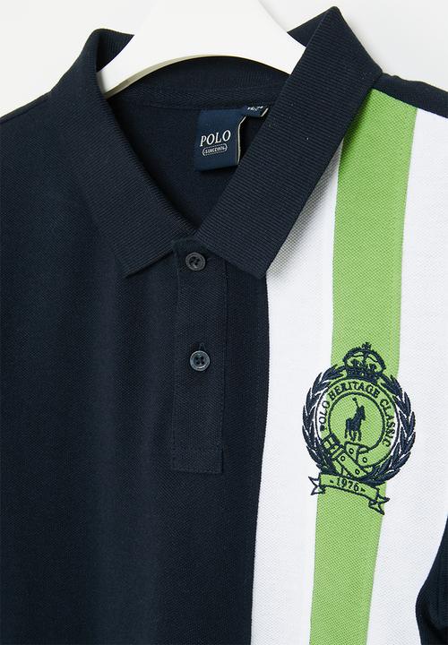 POLO - Boys equestrian short sleeve g - navy/green