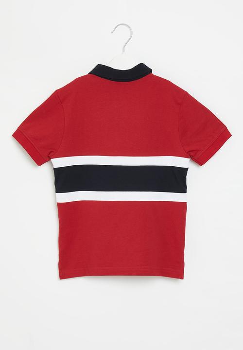 POLO - Boys crested short sleeve golfer - red