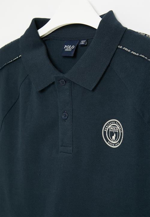 POLO - Boys crested short sleeve golf - navy