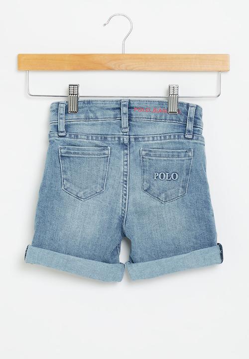 POLO - Girls pjc denim short - light wash