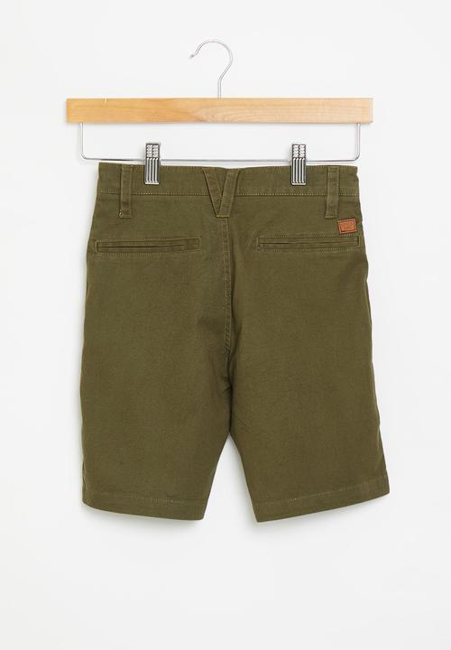 POLO - Boys chino short - olive