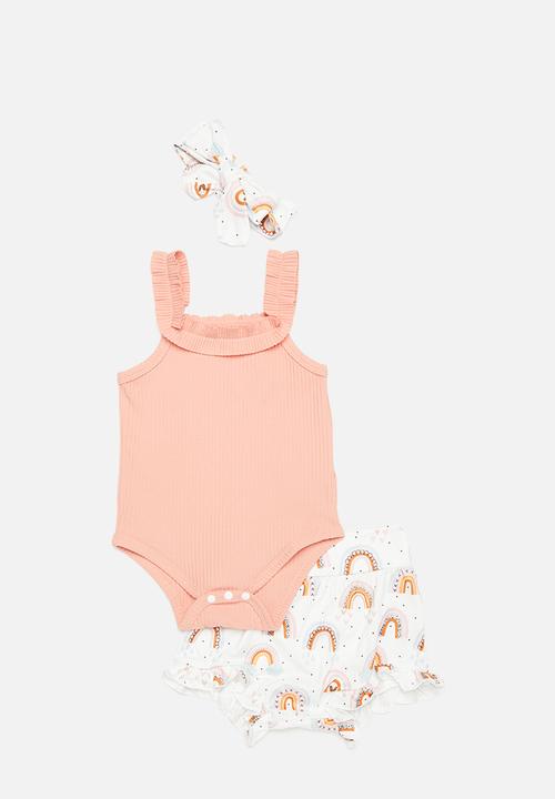 Pop Candy - Baby girls top/bottom & headband set - pink