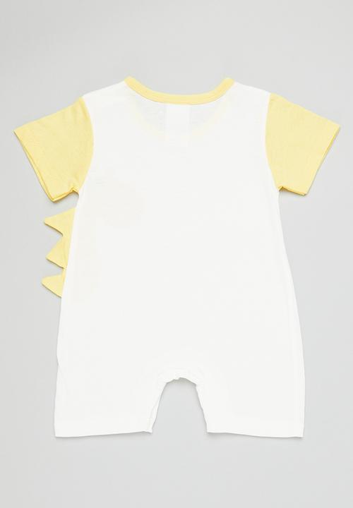 Pop Candy - Baby boys jumpsuit - white and yellow