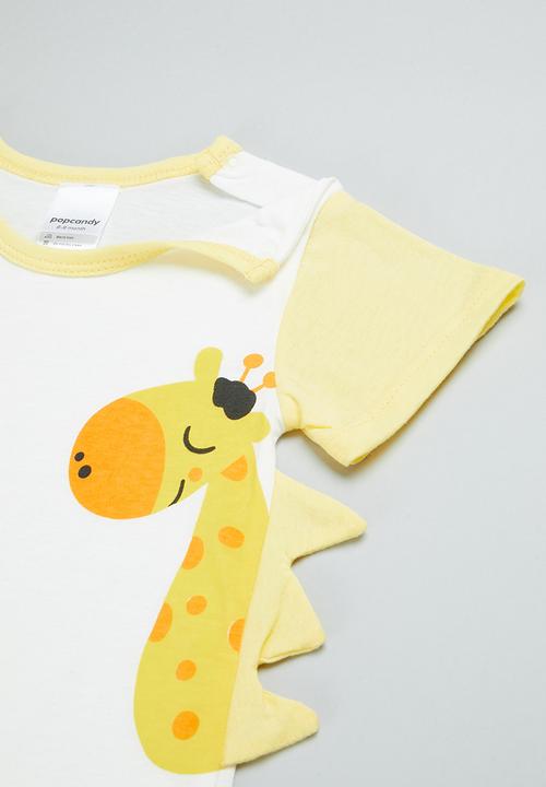 Pop Candy - Baby boys jumpsuit - white and yellow