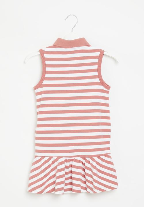 POLO - Girls striped golfer - pink