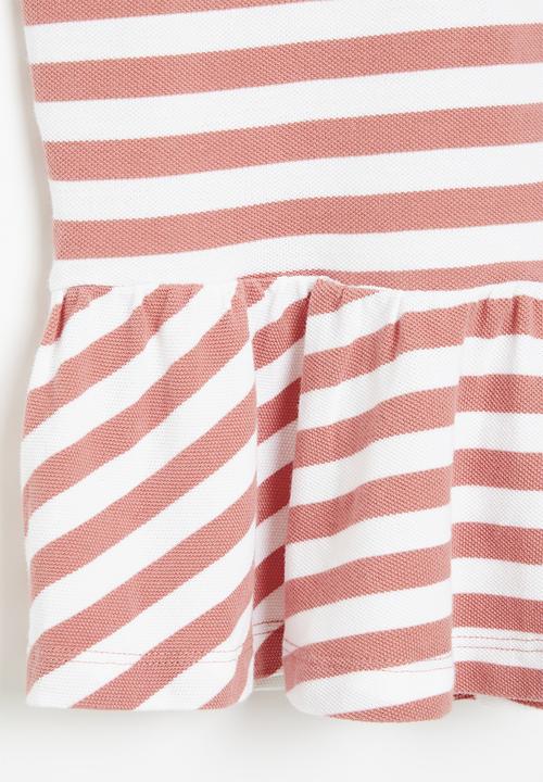 POLO - Girls striped golfer - pink
