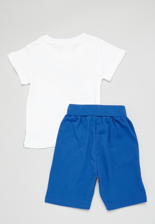Pop Candy - Boys short sleeve and bottom set - blue and white
