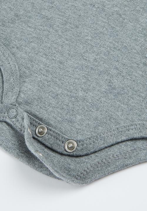 Pop Candy - Baby boys collared romper - grey