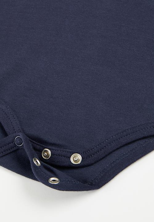 Pop Candy - Baby boys collared romper - navy