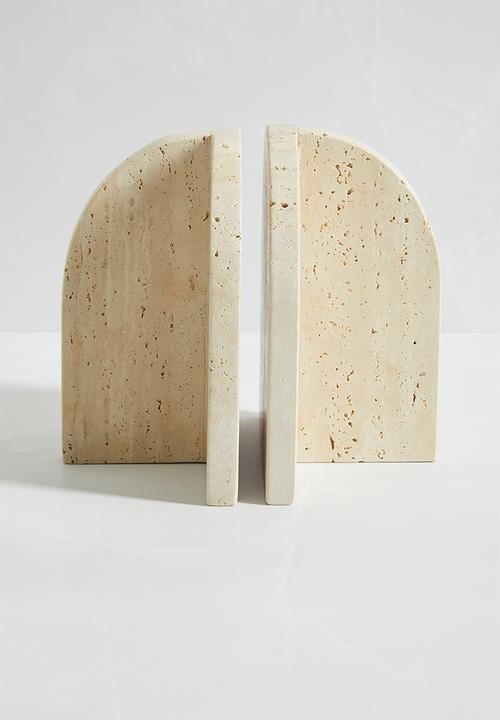 Sixth Floor - Travertine bookend - cream