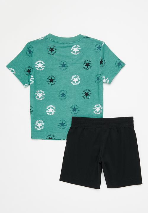 Converse - Sport core + short set - black & green