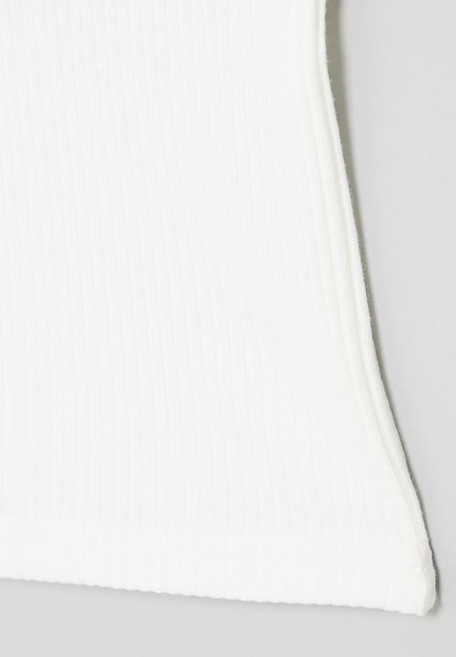 Pop Candy - Rib sleeveless top - white