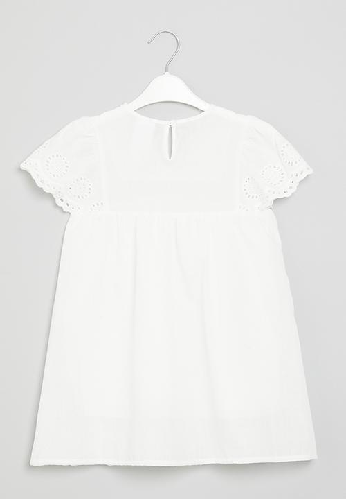 Pop Candy - Anglaise detail dress- white