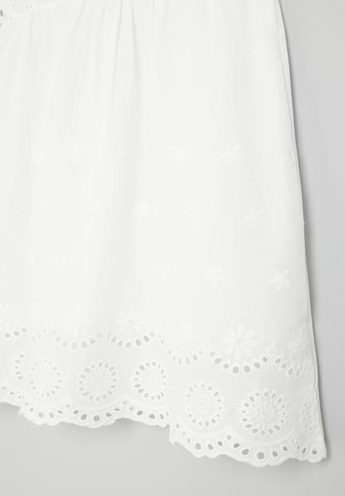 Pop Candy - Anglaise detail dress- white