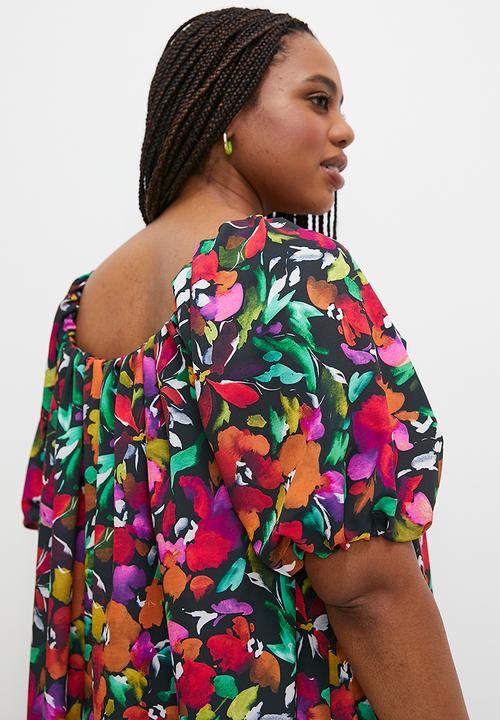 MILLA - Bardot volume maxi dress - multi
