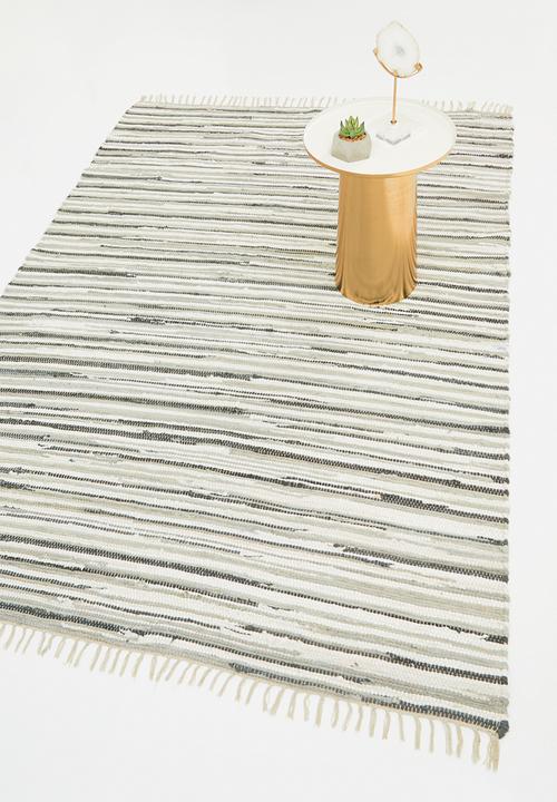 Sixth Floor - Plain recycled chindi rug - multi grey