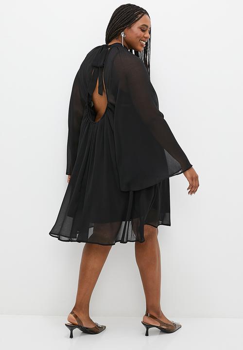 MILLA - Trapeze chiffon mini - black