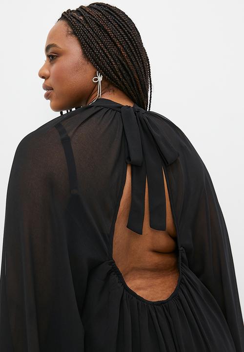 MILLA - Trapeze chiffon mini - black