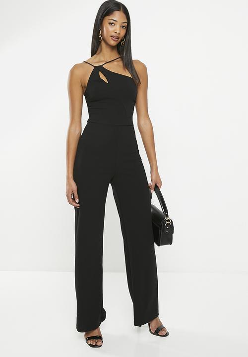 SISSY BOY - No worries: asymmetric jumpsuit with leg opening - black