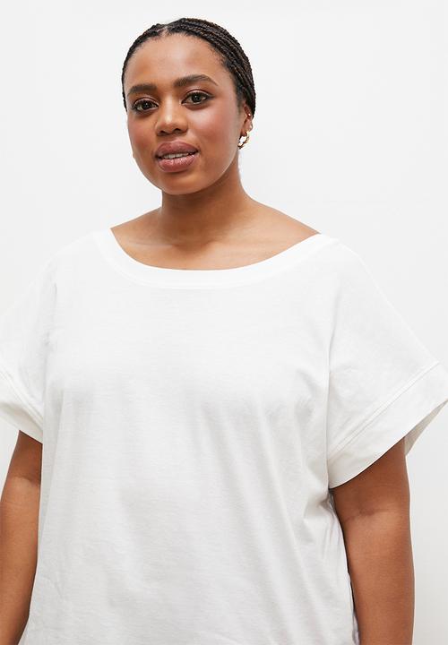 edit - Scoop back easy top - white