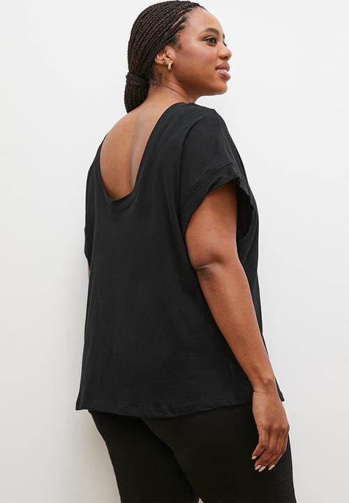 edit - Scoop back easy top - black