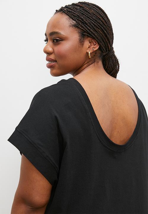 edit - Scoop back easy top - black