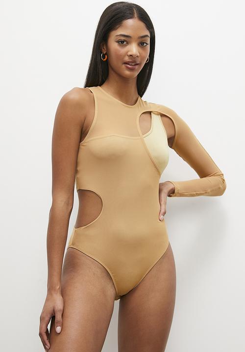 Blake - Cut away mesh bodysuit - neutral