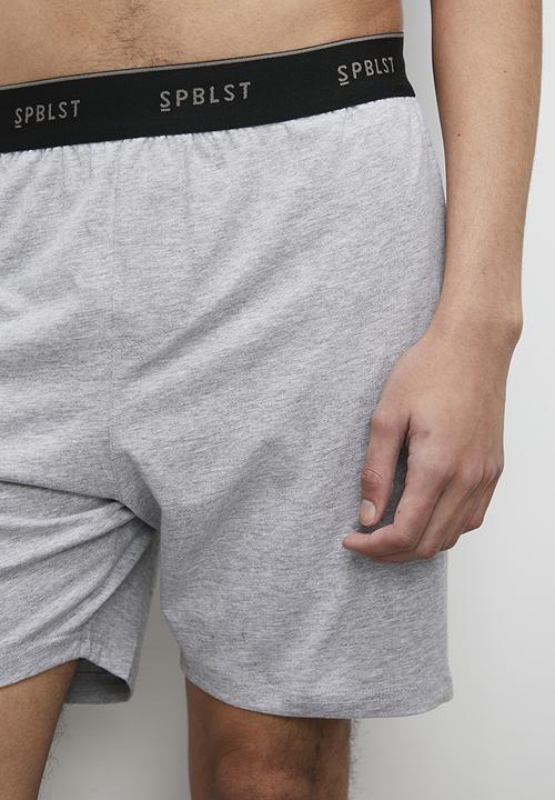 Superbalist - Regular fit knit sleep shorts & T-shirt set - grey melange