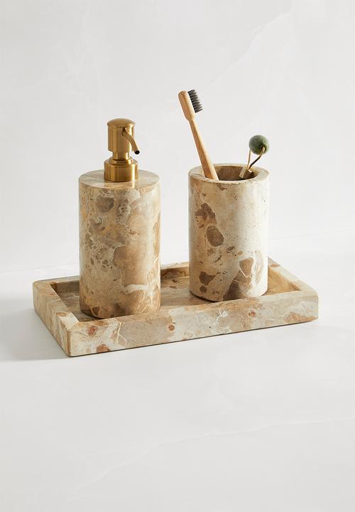 Sixth Floor - Capri beige marble soap dispenser - natural