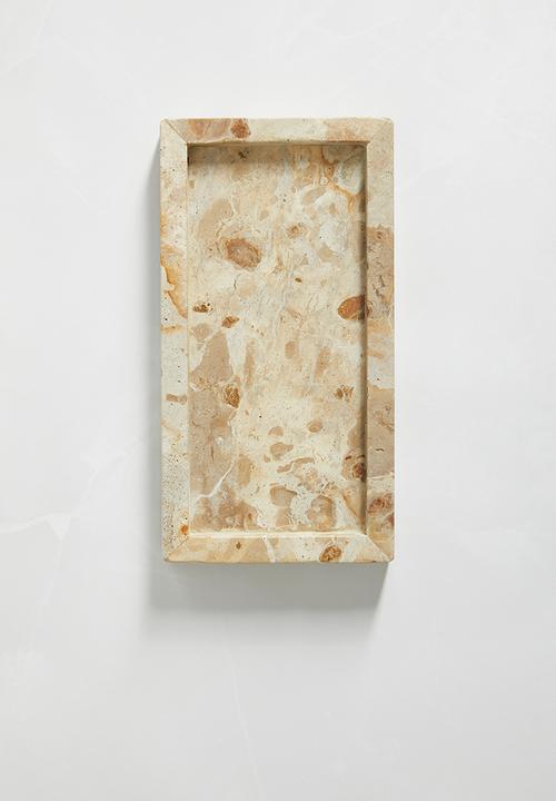 Sixth Floor - Capri beige marble tray - natural