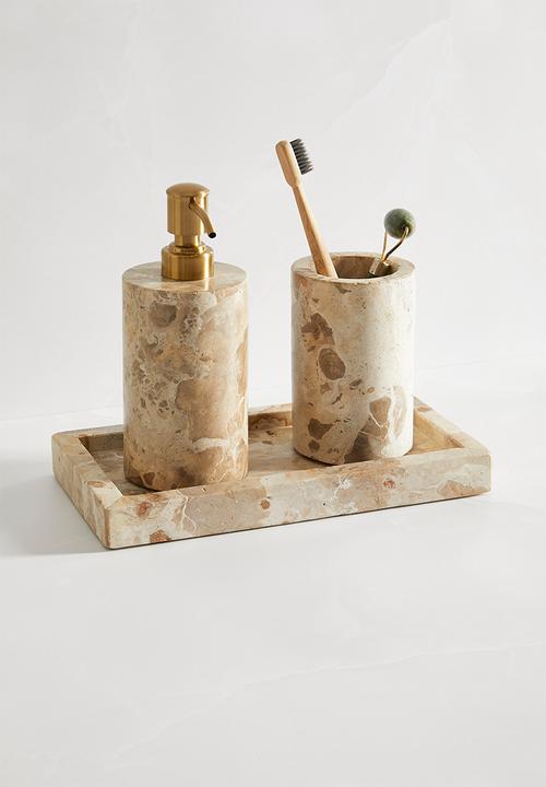 Sixth Floor - Capri beige marble tray - natural