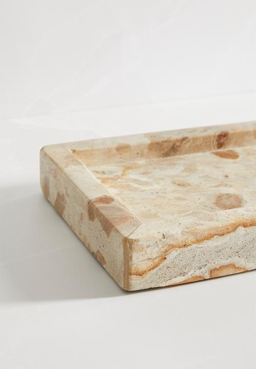 Sixth Floor - Capri beige marble tray - natural
