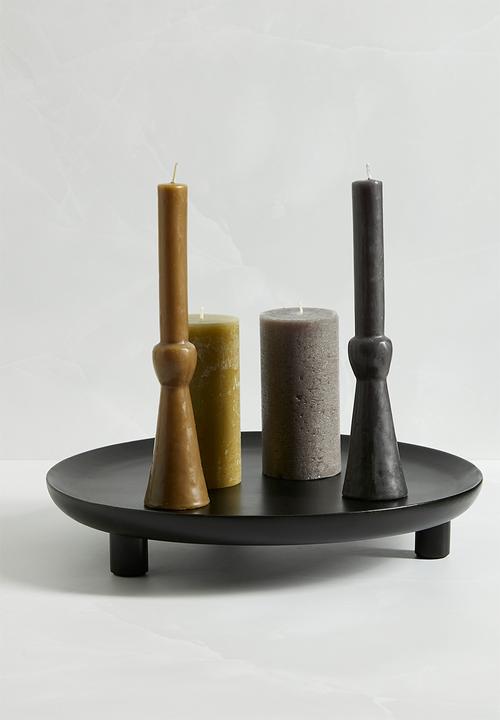 Sixth Floor - Mango wood candle tray - black