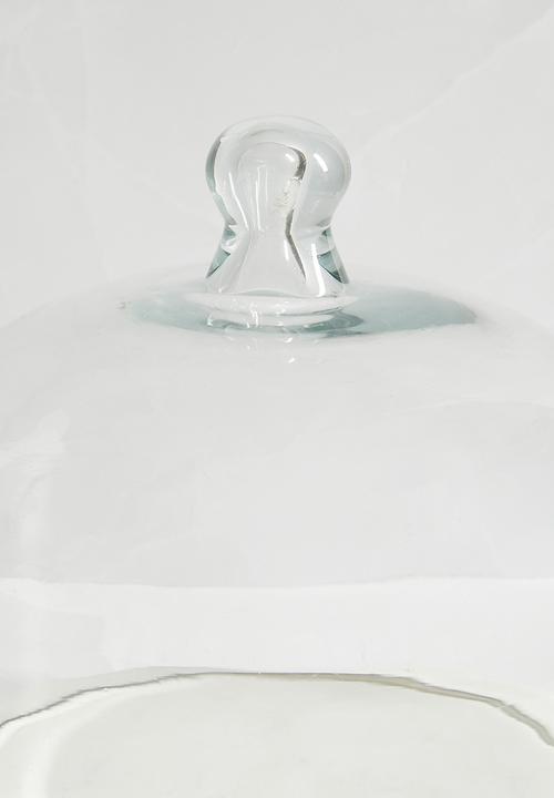 Sixth Floor - Stella marble cake dome - white & clear