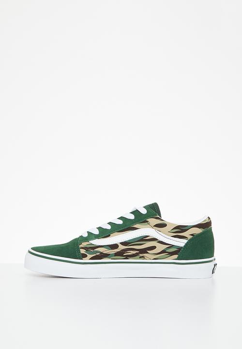 Vans - Jn old skool -  flame camo green/multi