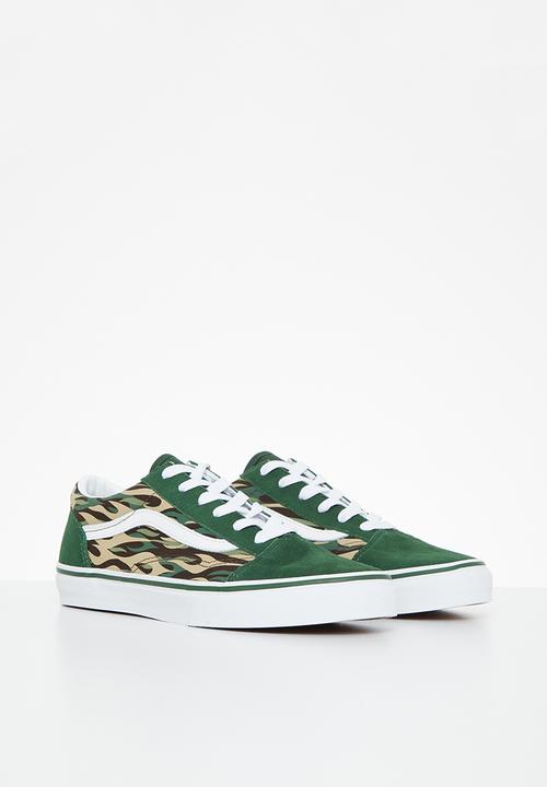 Vans - Jn old skool -  flame camo green/multi