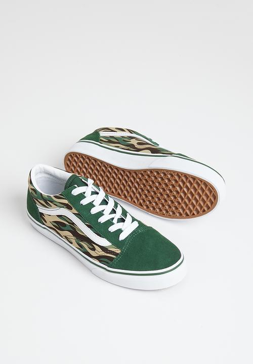 Vans - Jn old skool -  flame camo green/multi