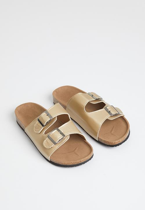 Pop Candy - Girls twin strap sandals - gold