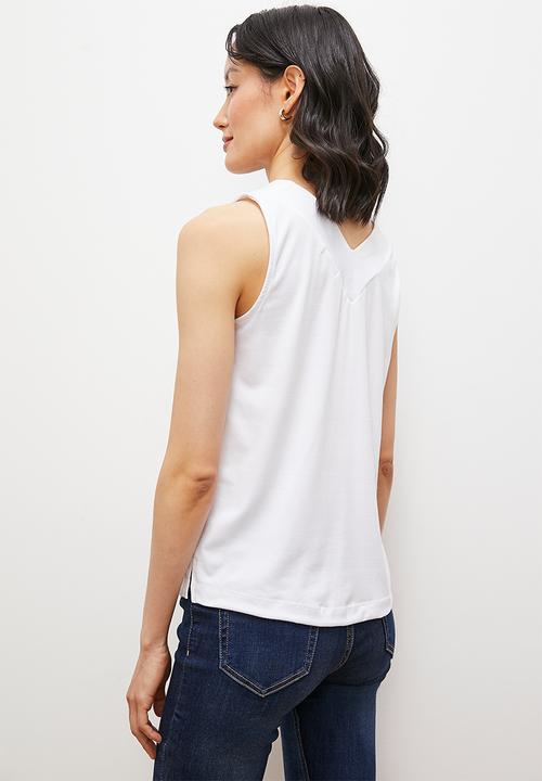 edit - V-neck relaxed vest - white