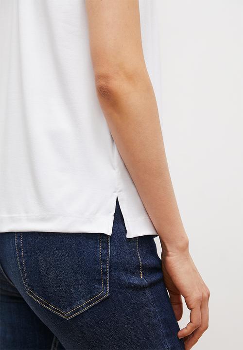 edit - V-neck relaxed vest - white