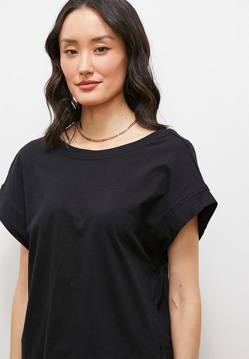 edit - Scoop back easy top - black