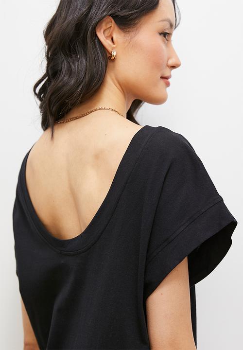 edit - Scoop back easy top - black