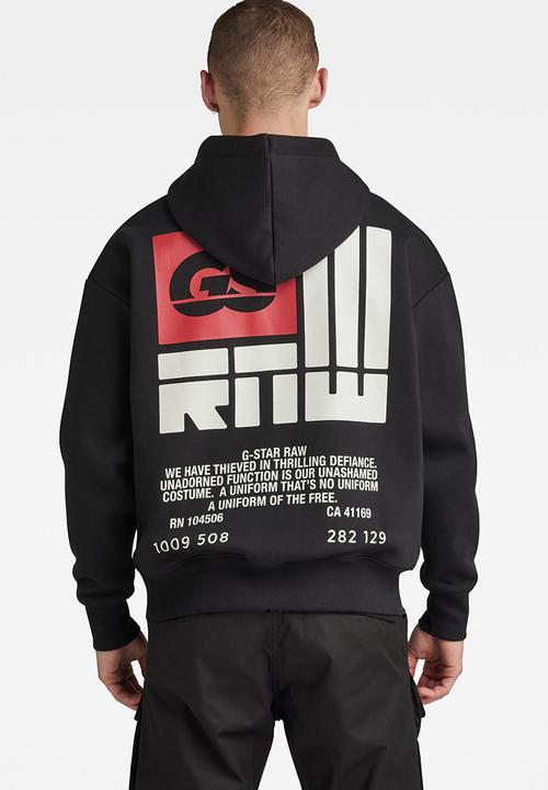 G-STAR - GS RAW back gr hdd loose sw dry ashor sweat - dk black