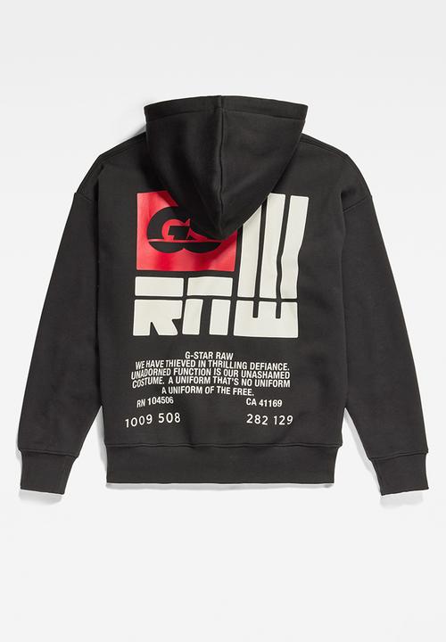 G-STAR - GS RAW back gr hdd loose sw dry ashor sweat - dk black