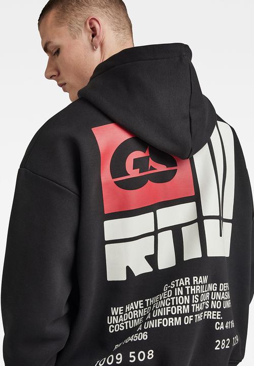 G-STAR - GS RAW back gr hdd loose sw dry ashor sweat - dk black