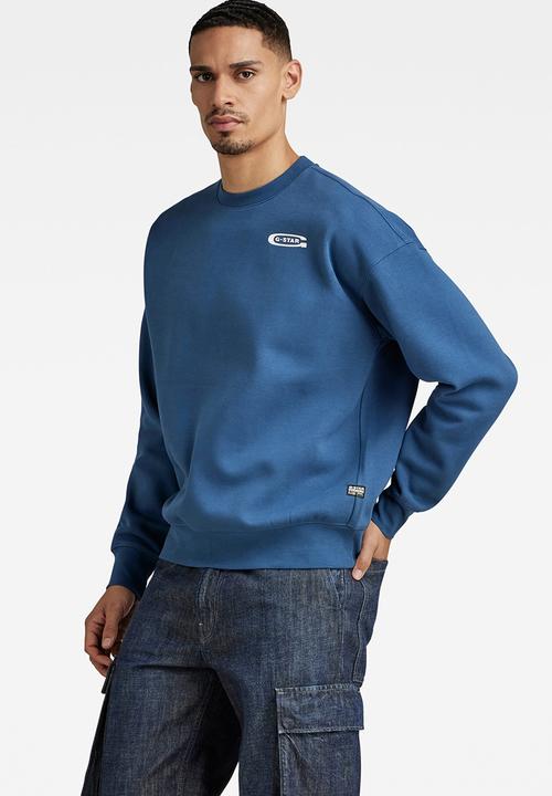 G-STAR - Old skool back gr loose sw dry ashor sweat - rank blue
