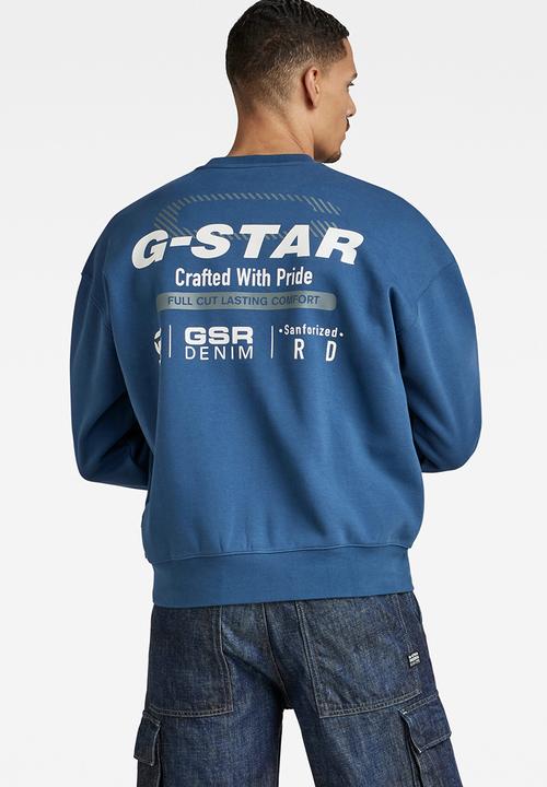 G-STAR - Old skool back gr loose sw dry ashor sweat - rank blue